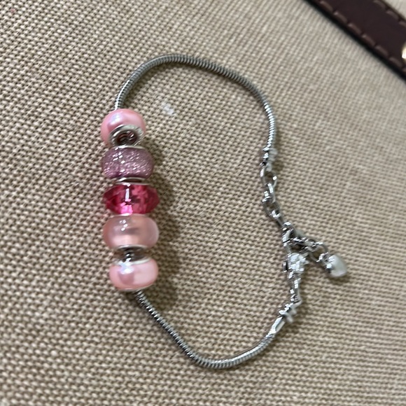 Charming Pink & SilverTone Bracelet Handmade by Me - Picture 2 of 5